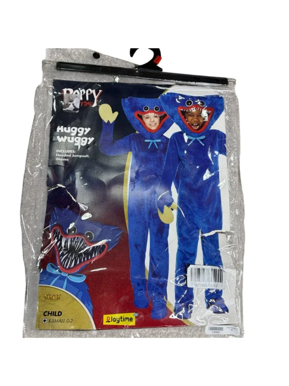 Poppy Playtime Huggy Wuggy Costume Child X-Small 0-2 Hooded Jumpsuit Spirit Hall